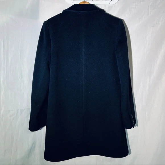 Vintage 1990s Calvin Klein 100% Merino Wool Single Breasted Walker Car Coat - 8 - Picture 2 of 15